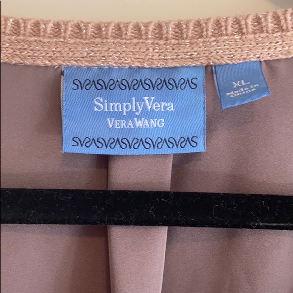 Simply Vera Vera Wang Woven Pink Sweater - Picture 2 of 4